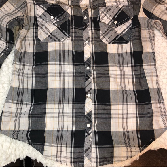 Levi’s Pearl Snap Button Plaid Western Cowboy Shirt - Picture 5 of 8